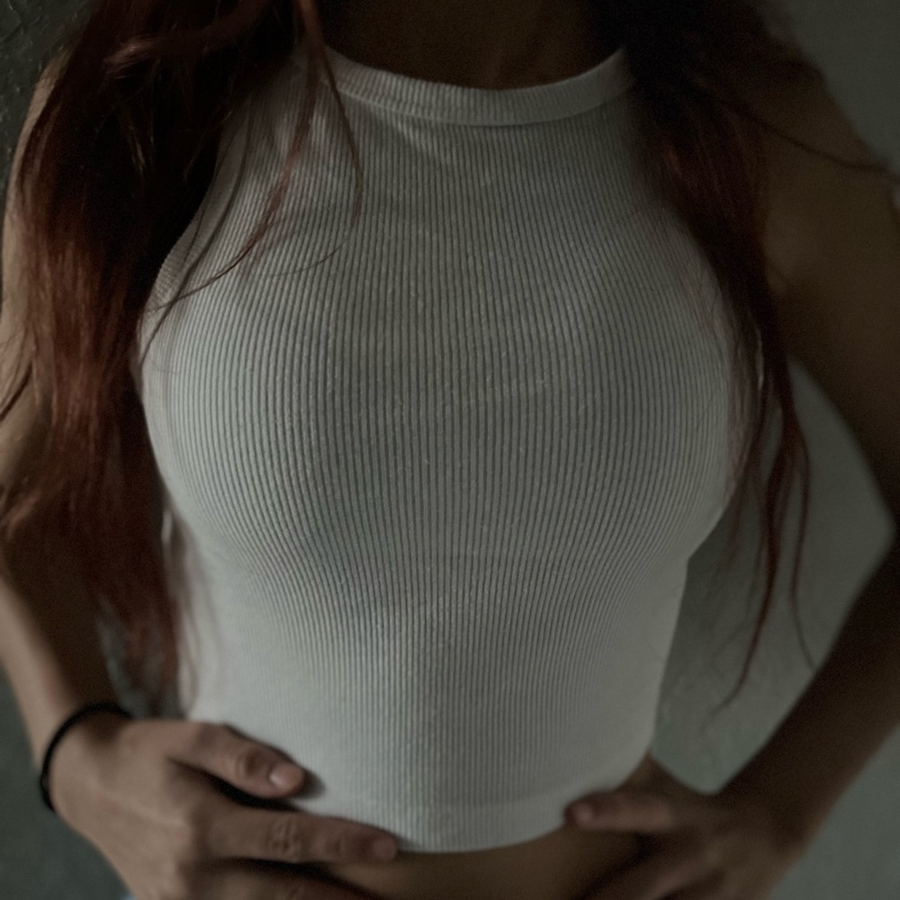 Wild Fable White Ribbed Tank Top